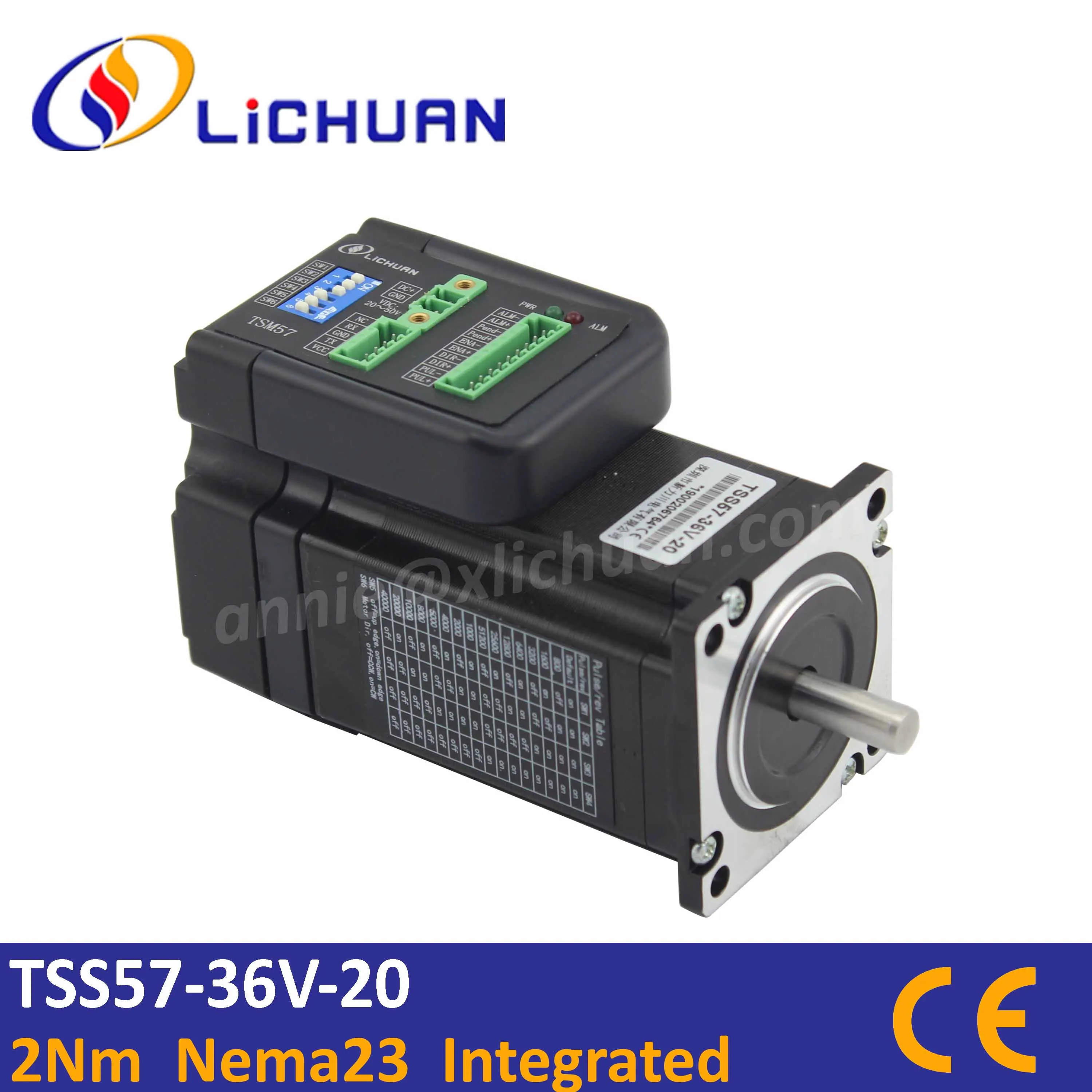 

Lichuan Closed Loop Stepper motor 2.0Nm D=8mm 285Oz-in Nema 23 Hybrid Integrated Stepper Servo Motor with drive DC24-50v 3.5A