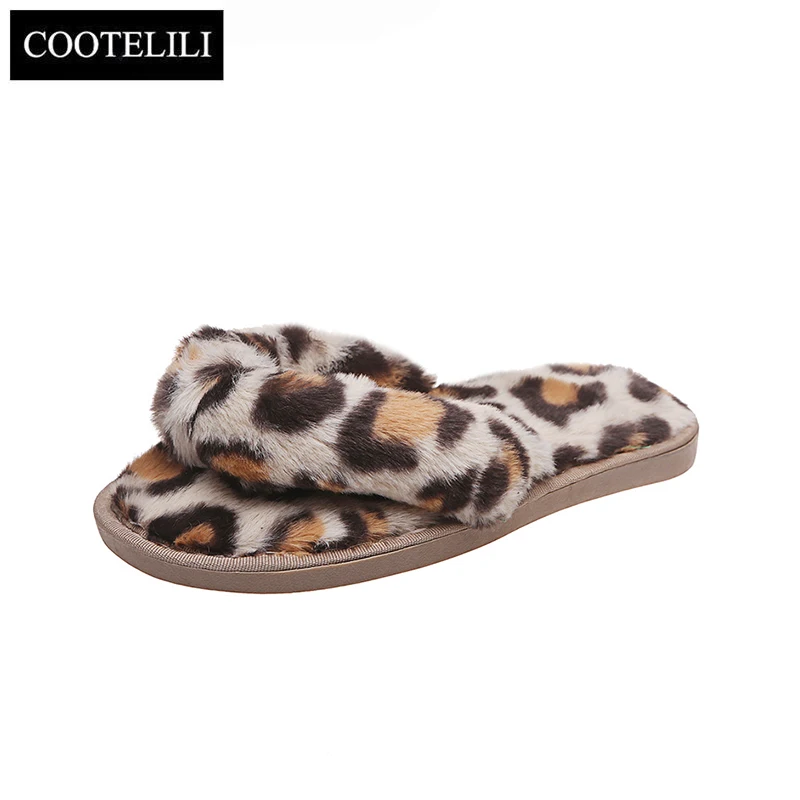 COOTELILI Slippers Winter Shoes For Woman Home Slippers New Fashion Slippers Shoes Flat Heel Flip Flops Plus Size 41 42 43