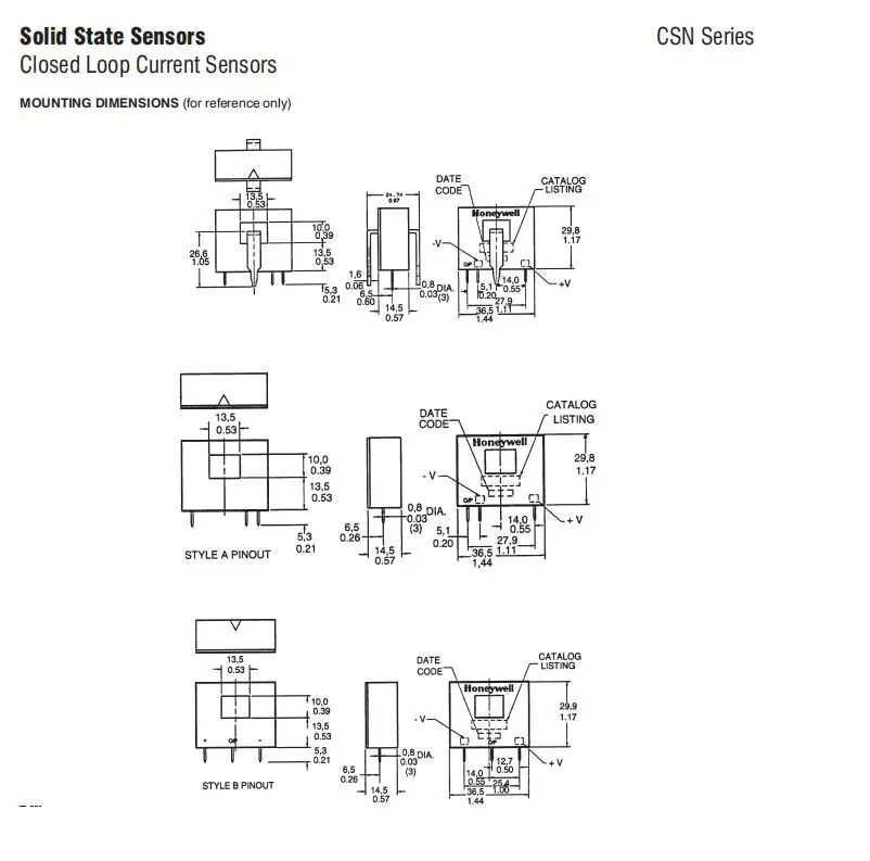 CSNF161 Датчики тока HONEYWELL/ ДАТЧИК ТОКА