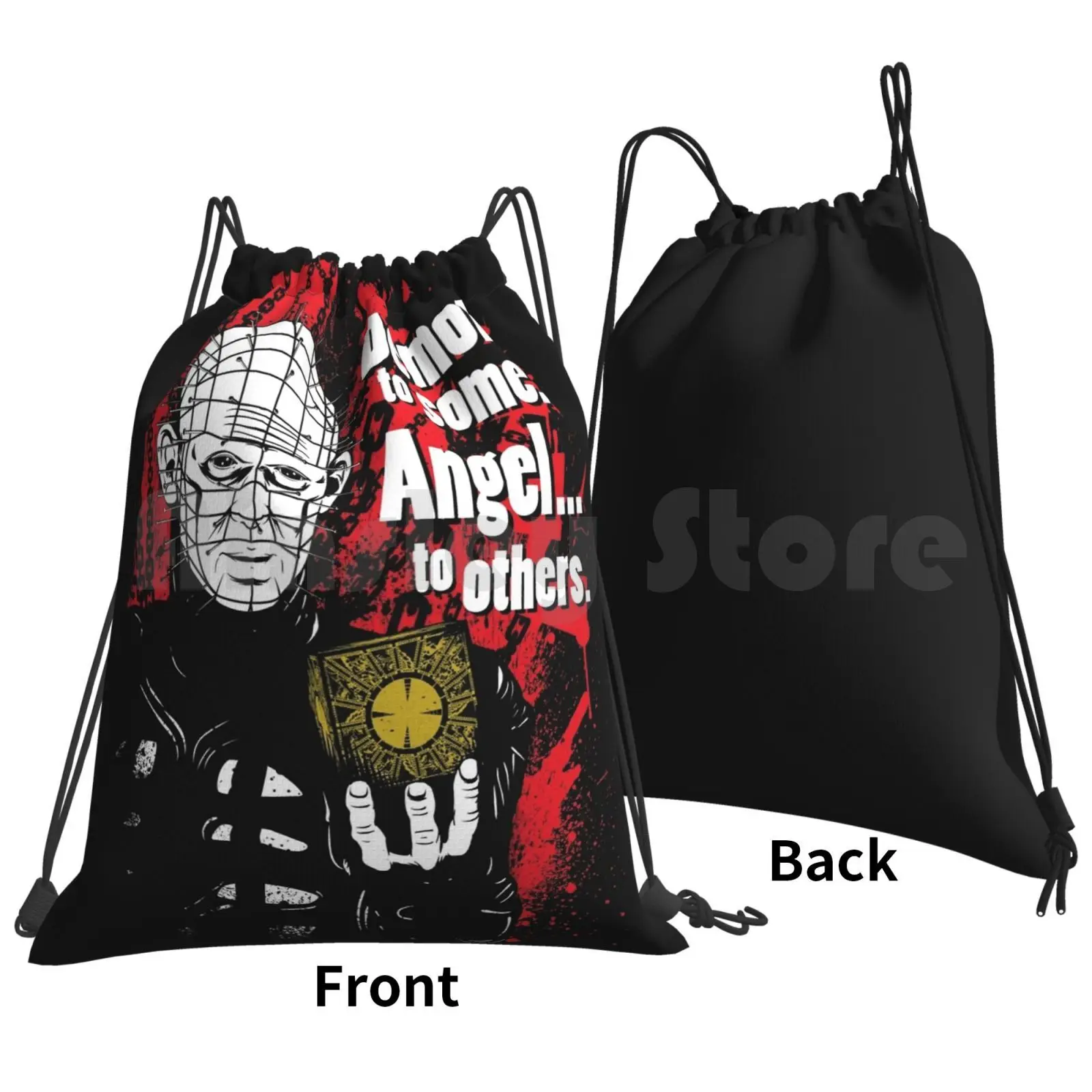 Demon To Some. Angel ... To Others. Backpack Drawstring Bag Riding Climbing Gym Bag Hellraiser Pinhead 80s Movies Cuotes