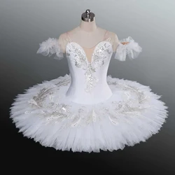 Tutu di balletto professionale classico per bambini adulti cigno bianco lago Pancake Tutu Ballerina festa costumi di danza vestito da balletto ragazze donne