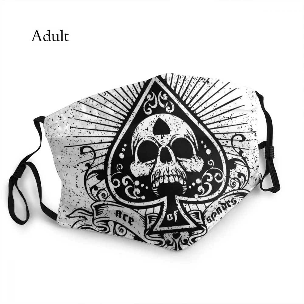 Metal pesado 1960s punk rock música adulto máscara ace de espadas decoração ajustável anti dustproof mascarillas