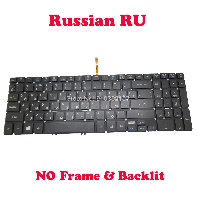 لوحة مفاتيح روسية بإضاءة خلفية لأكر ، من من الخلف ، من من من من نوع RU ، من من من من نوع Acer ، من من من من نوع P455 ،