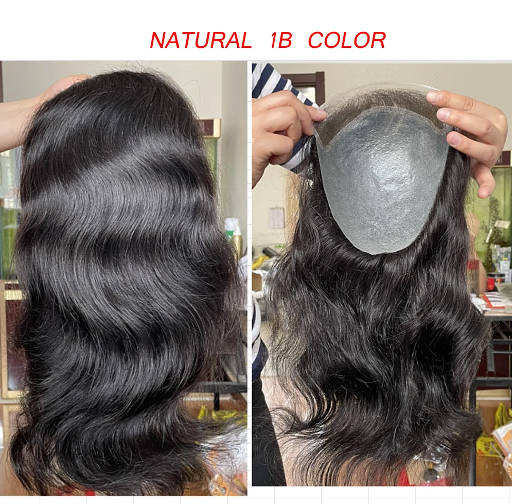 Swiss Lace And PU 10x8inch Hair Replacement Hairpiece 100% European Human Hair Pieces For Man 12\