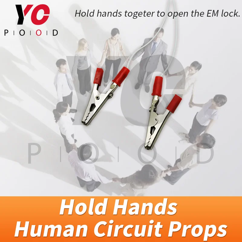 YOPOOD Human Circuit Prop Escape Room Hold Hands to Open 12V EM Lock Takagism Game hand in hand to unlock switch body bridge