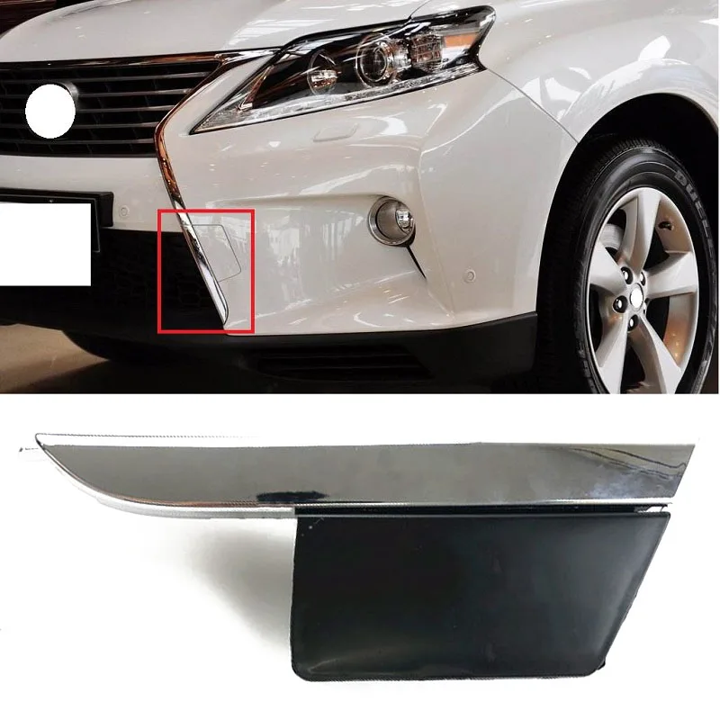 Lofty Richy For Lexus RX270 RX350 2012 2013-2015 Front Bumper Trailer Cover Strip Lid Tow Hook Trim Cap Chrome Strip Housing