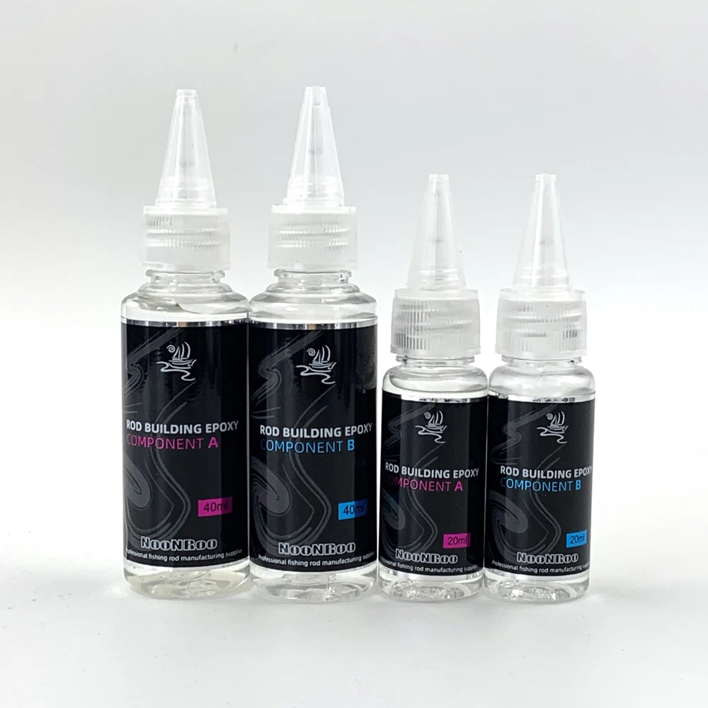 NooNRoo 2 Buah Epoxy untuk Joran Pancing Panduan Pembungkus Lem Transparan Joran DIY Alat Perbaikan Komponen Bangunan 10Ml 20Ml 40Ml