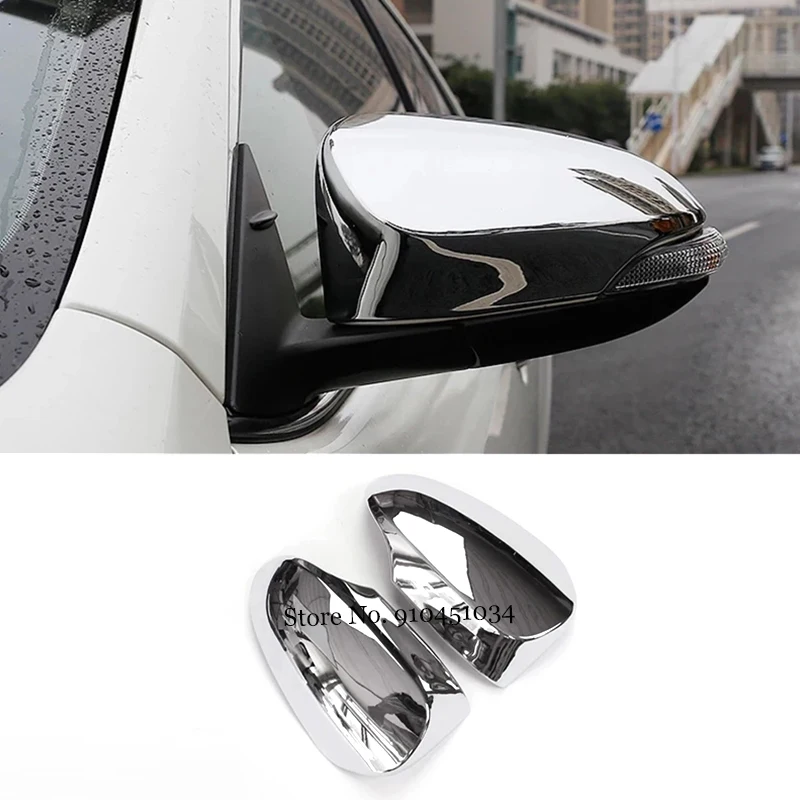 ABS Carbon Fiber Texture Style Wing Side Rearview Mirror Cover Trim Cap For Toyota C-HR CHR 2016-2020 Car Styling Accessories