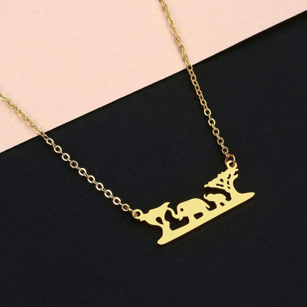 Todorova Cute Elephant Necklace For Women Ecology Harmonious Forest Animal Souvenir Jewelry Stainless Steel Necklace