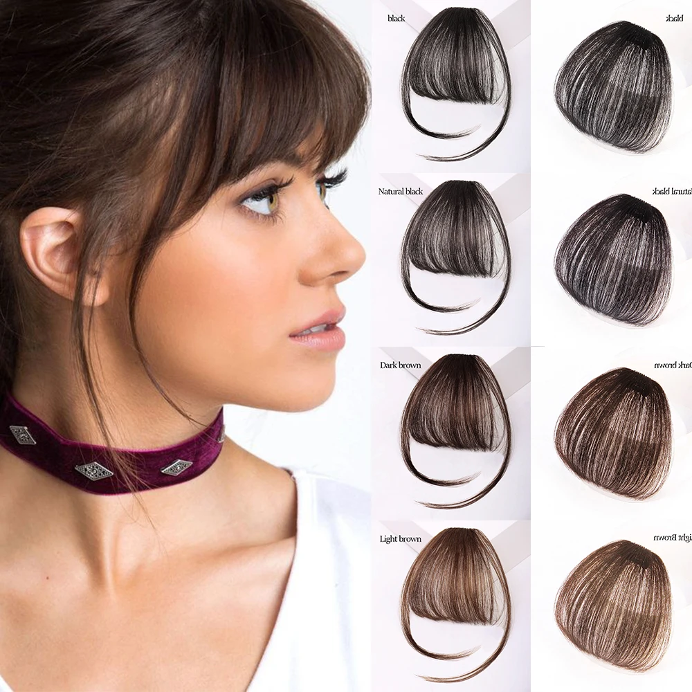 MyDiva-Frange Synthétique Air Degré de Chaleur, Postiches, Cheveux Naturels Courts, Noir, Brun, Clips pour Extensions de Cheveux, Femmes