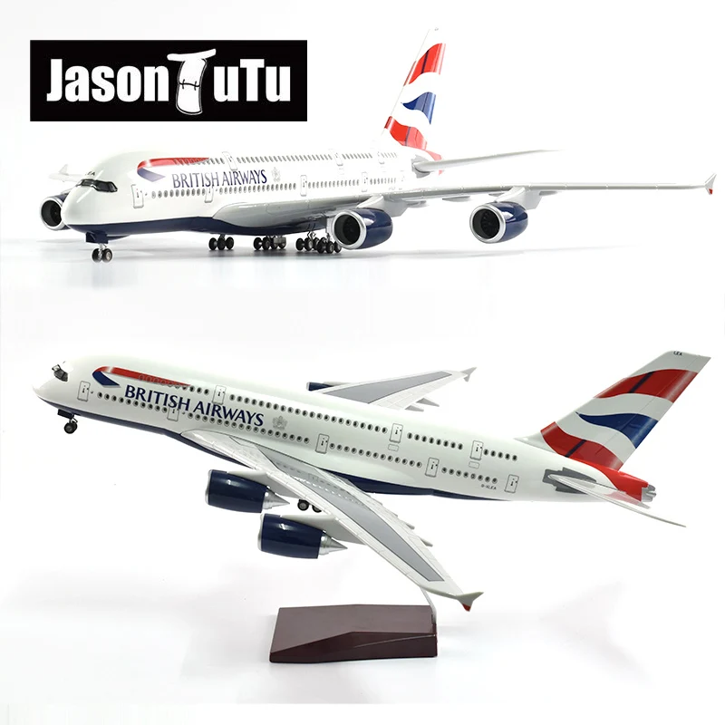 1/160 Scale Aircraft BRITISH Airline Airplane Model Airbus A380 Boeing b747 W Light and Wheel Diecast Plastic Resin Planes