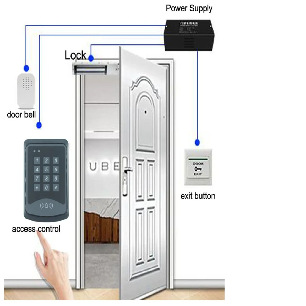 Timbre con cable de Control de acceso, timbre con cable externo, tonos de llamada de ding-dong, DC 12V