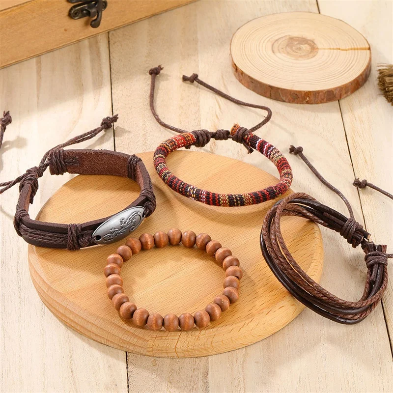 IFMIA Retro Fashion Wood Bead Multilayer Leather Bracelet Bangle Woman Vintage Charm Pendant Bracelets 2019 Pulseira Jewelry New