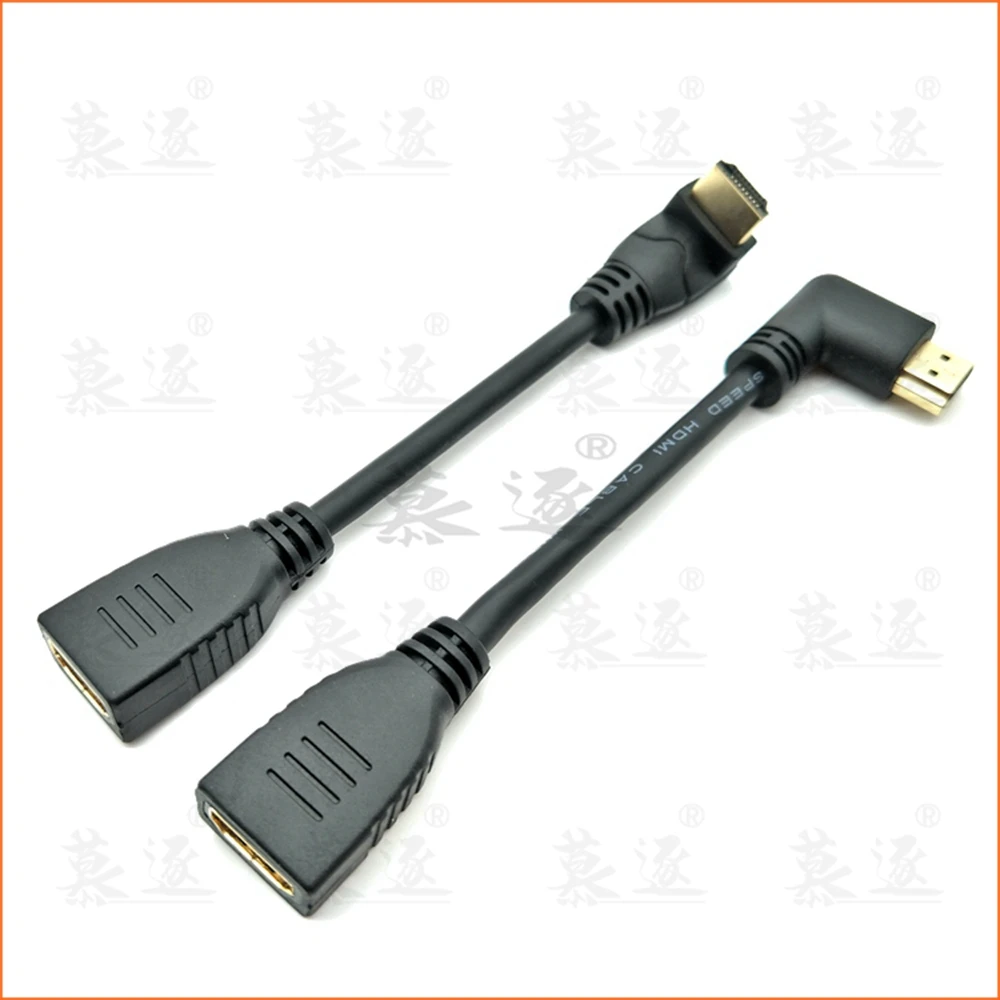 2.0 Extension Cable 90 Degree Right Angled Elbow HDMI-compatible Male to Female Extender 2K*4K@60HZ Ultra HD 3D 1080P Ethernet