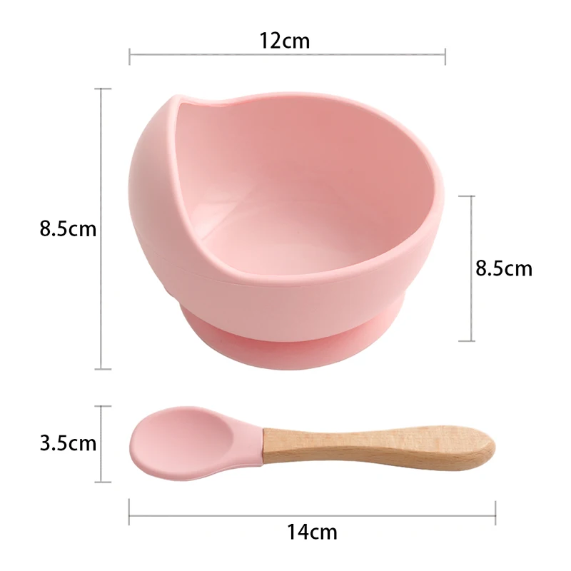 DROPSHIPPING Silicone Bowl Spoon Set Personalized Waterproof Dinner Set Plates Feeding Spoon Food Grade Newborn Accessories