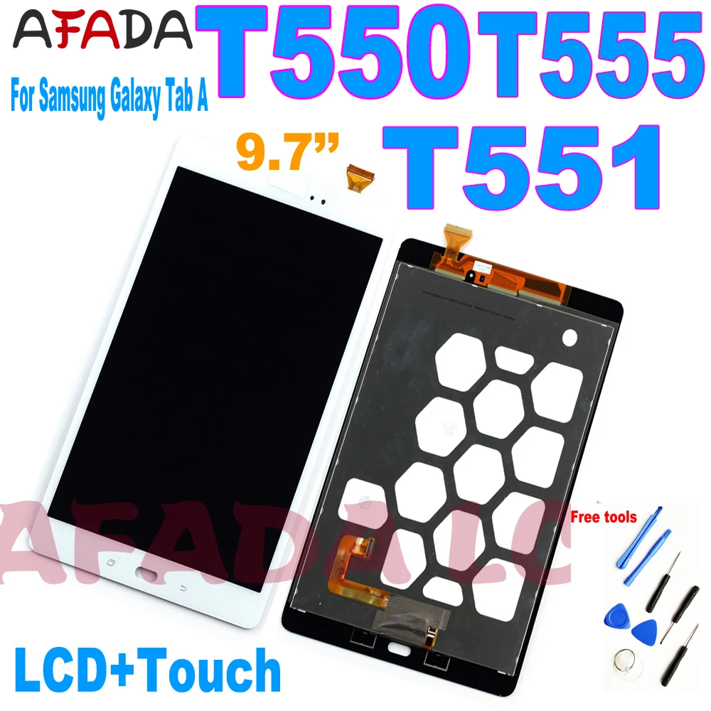 For Samsung Galaxy Tab A SM-T550 T550N T555 LCD Display T551 Touch Screen Digitizer Assembly Replacement