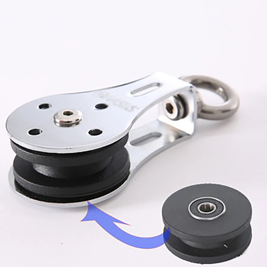 M8 Hanging Ring Mute Pulley, Bearing Wheels, DIY Fitness Sports Lifting Pulley, Wire Rope Rolling Wheel, Fitness Accessories