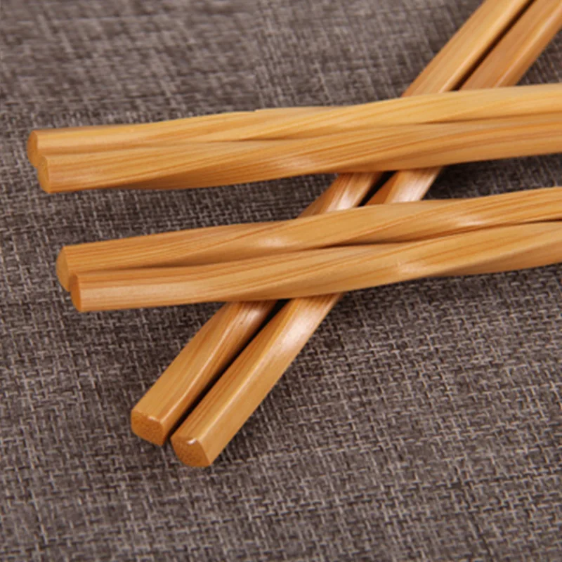 Japanese style bamboo carbonized twist chopsticks household food sticks hotel bamboo and wood tableware bamboo chopsticks