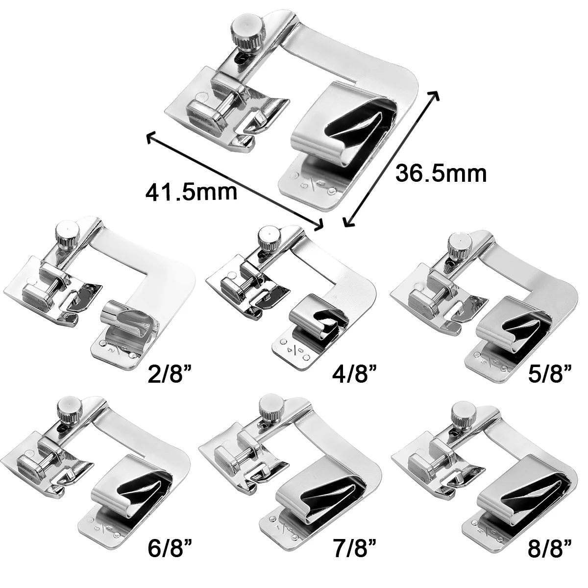 1Pc 6-25mm Domestic Sewing Machine Parts Foot Presser Foot Rolled Hem Feet For Brother Singer Sewing Accessories