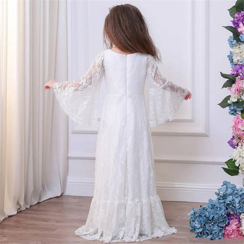 فستان بناتي مزين بالزهور بدون أكمام فستان فتاة لحفلات أعياد الميلاد لحفلات الزفاف فساتين التواصل الأول للفتيات