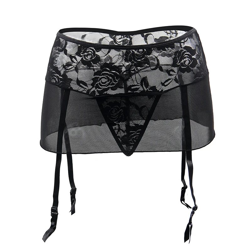 Ohyeahlady Sexy Hot Women Lingerie Plus Size Garter Black Women Stocking Adjustable Garter Lace Mesh Skinny Skirt Sexy Suspender