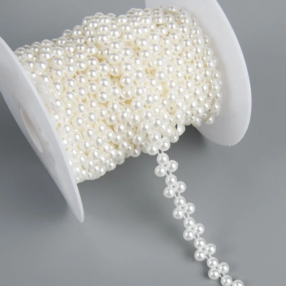 Guirxiété de perles JOTrim pour mariage et fête de Noël, ligne double coton élégante, perles, 2Yard, 12-16mm de largeur, ABS Flatback, 216.239.