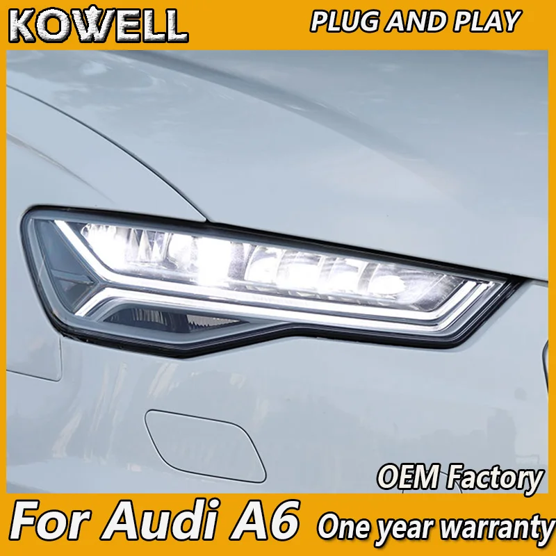 

KOWELL car styling For Car Styling Head Lamp for Audi A6 LED Headlight 2016-2019 A6L C7 Headlights LED DRL light house projector