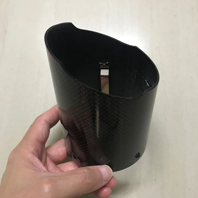 Car Universal Exhaust Pipe Carbon Fiber Cover Exhaust Muffler Pipe Tip Carbon Fiber Case Exhaust Tip housing 73mm 86mm inlet