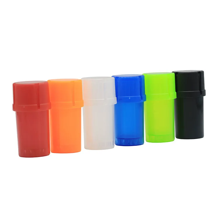 3-IN-1 Herb Grinder Stash Jar Storage System with Smell Proof Container Air& Water Tight Red/ Orange/ White/ Blue/ Green/ Black