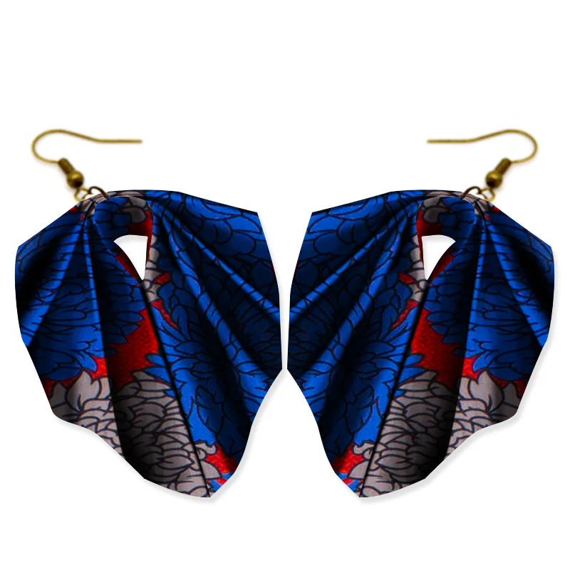 African Earrings Traditional Earrings Multicolor Printed Earrings Two Earrings for One Pair Ear Ornaments Wyb582