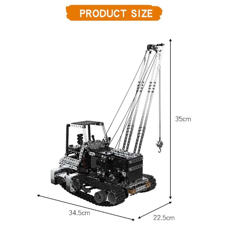 Building Block Diy Stainless Steel Assembled Sw (Rc) 010 Side Hoist 2.4G Remote Control 10 Channel Rc Car Truck Crane Puzzle Toy