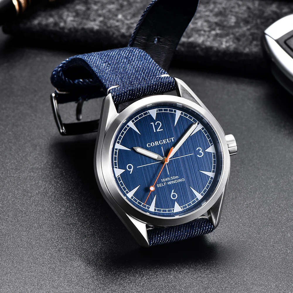 Imagem -05 - Superior Corgeut 41 mm Homem Miyota Relógio de Pulso de Vidro de Safira Masculino Moda Relógio de Luxo Automático Relógio Masculino Marca