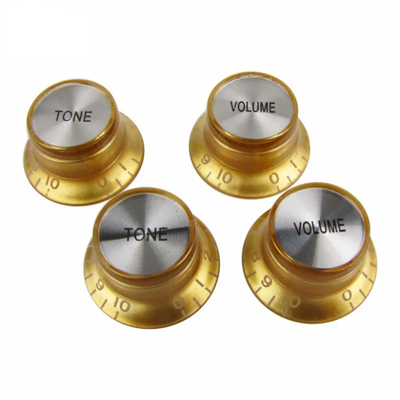 Silver Reflector Volume Tone Speed Control Knob 2pcs/4pcs Electric Guitar Knobs for LP SG Style Electric Guitar