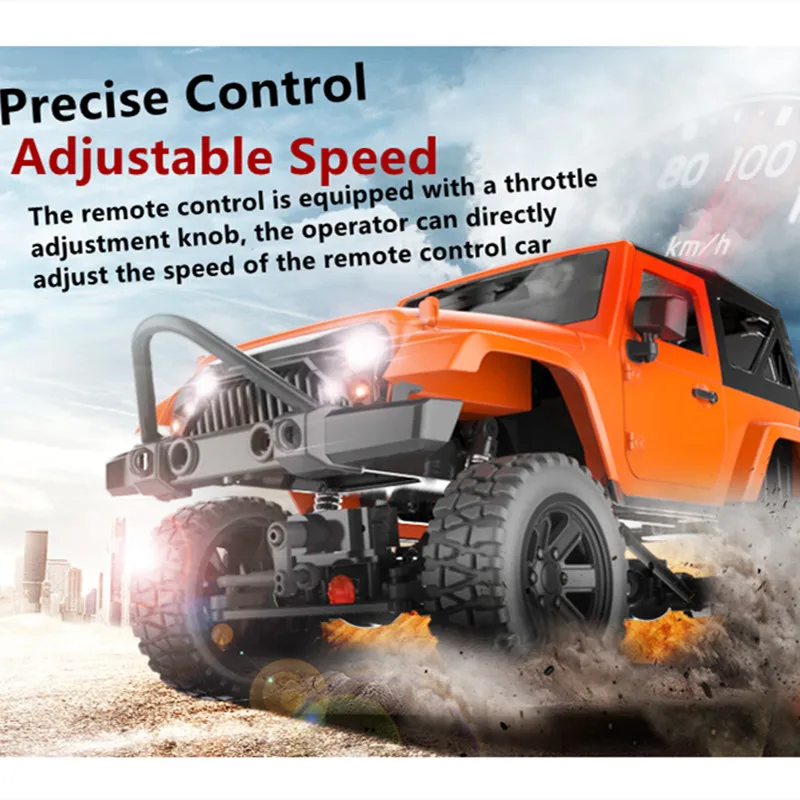 2.4G 4WD RTR RC Racing Car OFF Load Climbing Vehical 25KM/H High Speed Desert Truck Door Open With Headlight Car Model Power Toy