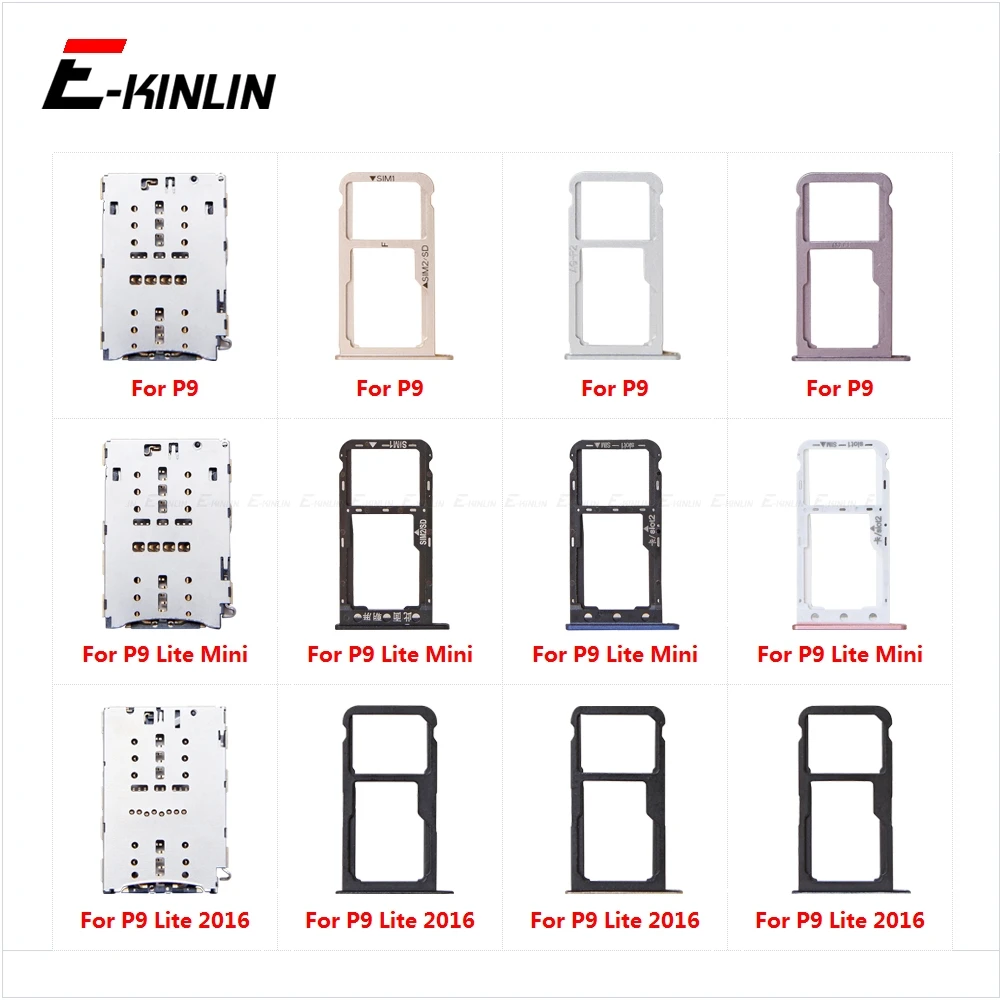 

Sim Micro SD Card Tray Adapter Container Connector For HuaWei P9 Lite Mini Socket Holder Slot Reader Replacement Parts