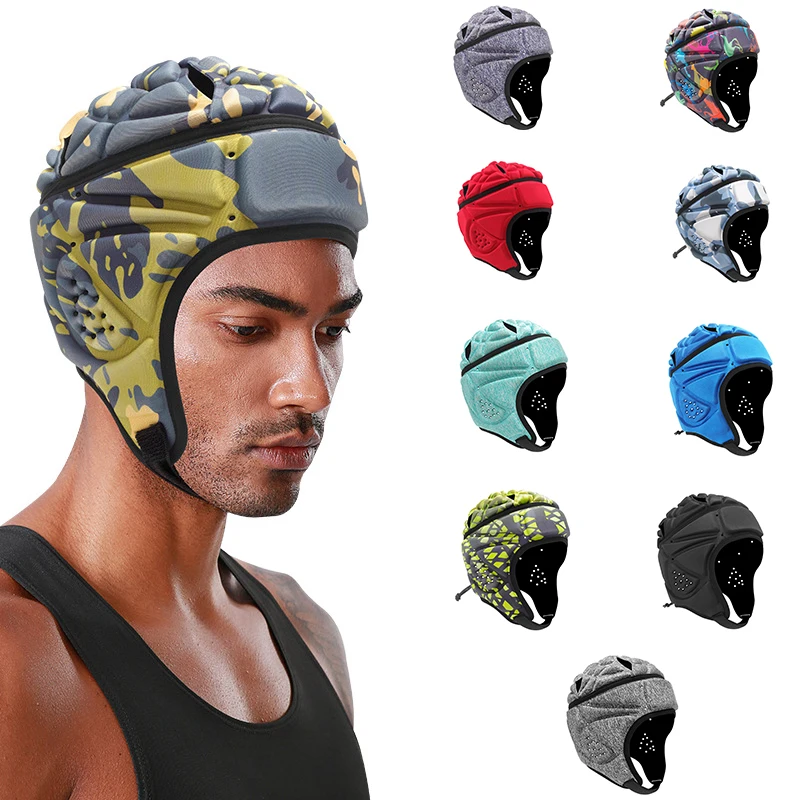 Rugby Helmet Breathable Lycra Rugby Headguard Protective Headgear Padded Adjustable Soft Goalie Headgear Hockey Helmet For Adult