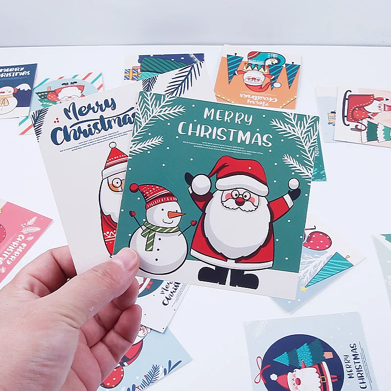 30 pcs/set Exquisite Merry Christmas Postcard  Letter Cartoon santa snowman Message Greeting Cards Gift New Years Postcards