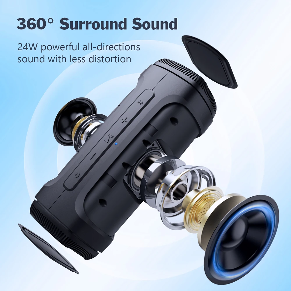 DOSS SoundBox Extreme IPX6 Waterproof Outdoor Speakers Portable Bluetooth 4.2 Sound Box TWS True Wireless Stereo Bass Music Box