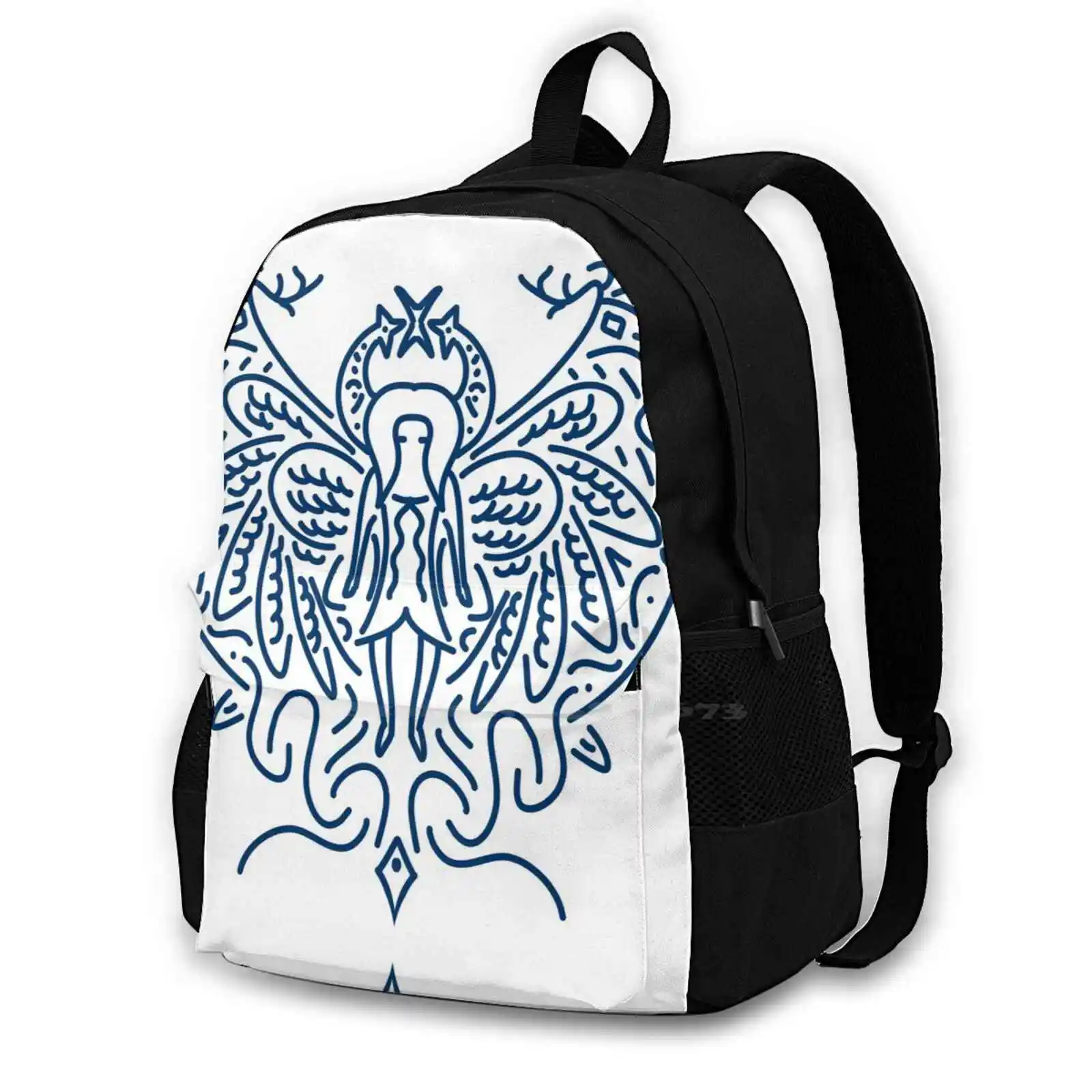 

Druidic Angel Hot Sale Schoolbag Backpack Fashion Bags Forest Fairy Peaceful Beauty Grace Flawless Princess Woods Trees Nature