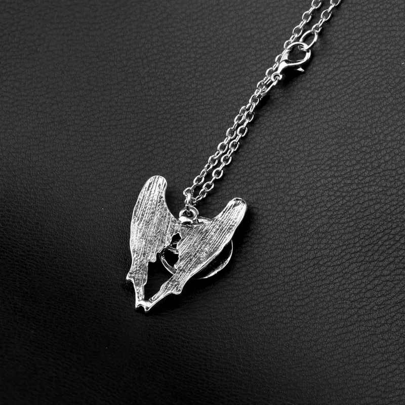 Retro Movie  Supernatural Necklace Pentagram Pentacle Castiel Angel Wings Vintage Antique Silver Color Pendant Amulet Jewelry Me