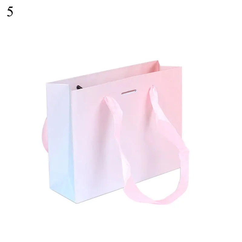 Gradient Pink Paper Jewelry Box Bracelet Necklace Ring Earring Box Handmde Kraft Wedding Gifts Packaging Box Jewelry Accessories