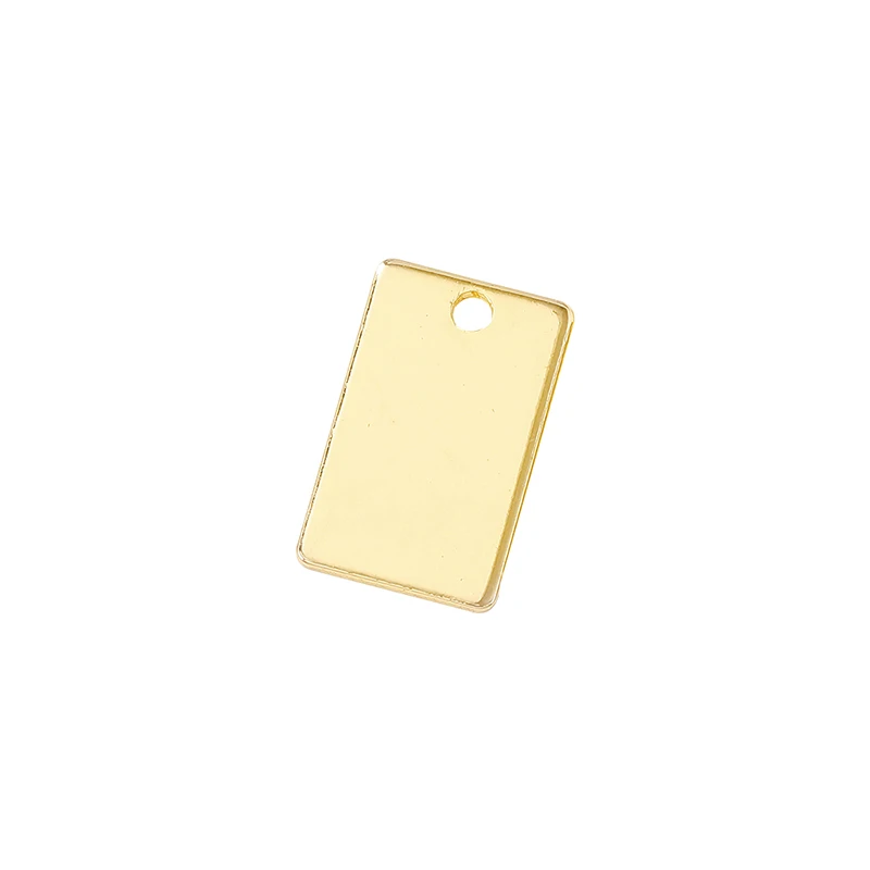 Factory Wholesale Gold Color Brass Square Charms Pendants  Necklace Bracelet Earring Diy Jewelry Making Supplies Accessories