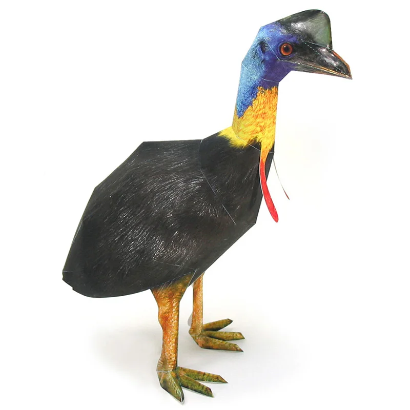 Southern Cassowary Origami Art Mini Cute 3D Paper Model Papercraft Realistic Animal DIY Kids Adult Handmade Craft Toys WE-007