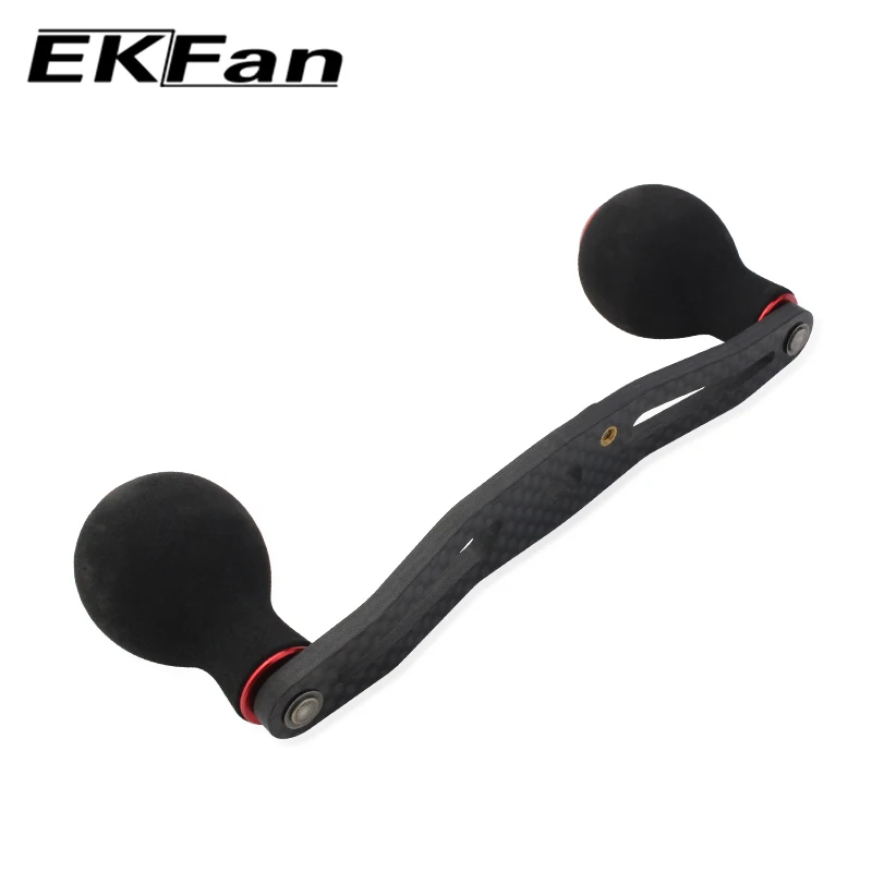 EKFan  Black EVA Knob With Length121mm 8*5mm Hole Carbon Fiber Fishing Reel Handle For Baitcasting Fishing Reel Rocker