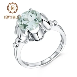 GEM'S BALLET 2.73Ct Natural Green Amethyst Engagement Ring For Women 925 Sterling Silver Gemstone Finger Rings Fine Jewelry