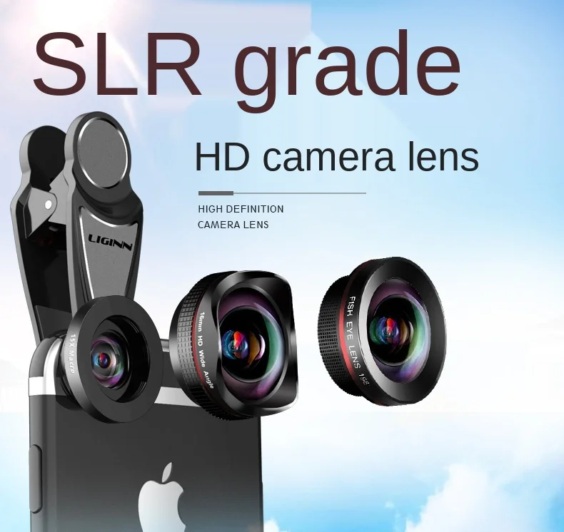 L-628 0.6x distortion-free wide-angle+15x macro+198 high-definition fisheye three-in-one mobile phone lens