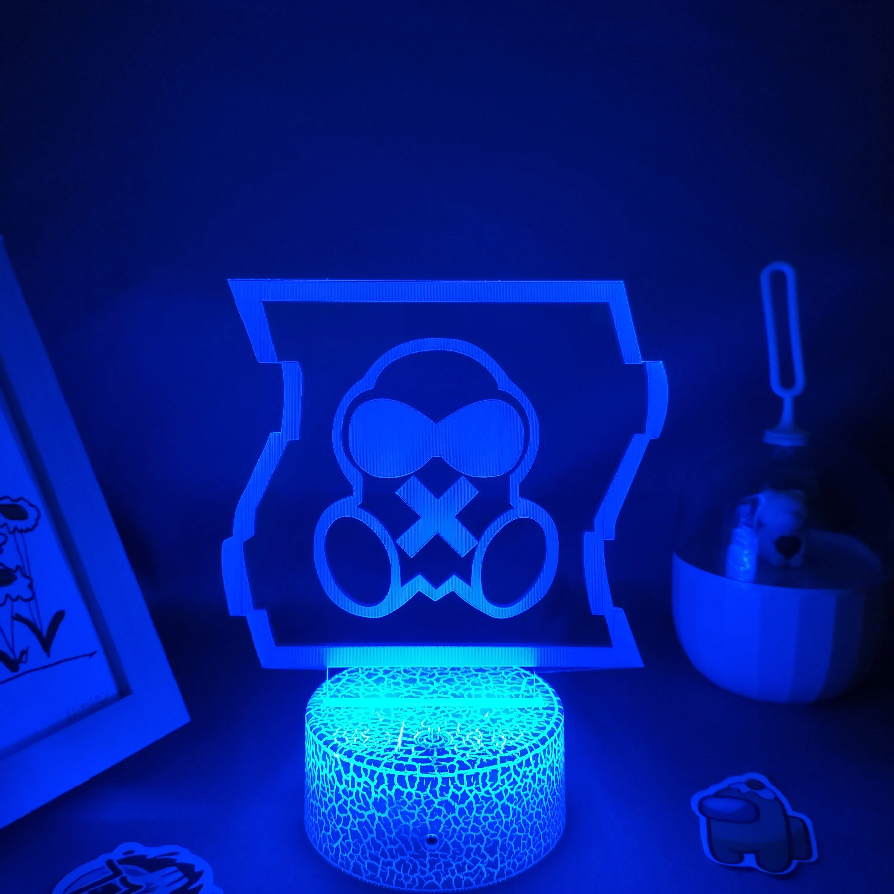 Gra sześciokolorowa tęcza maska gazowa COD lampy 3D Led Neon RGB lampka nocna urodziny fajny prezent dla przyjaciela sypialnia stół kolorowa dekoracja