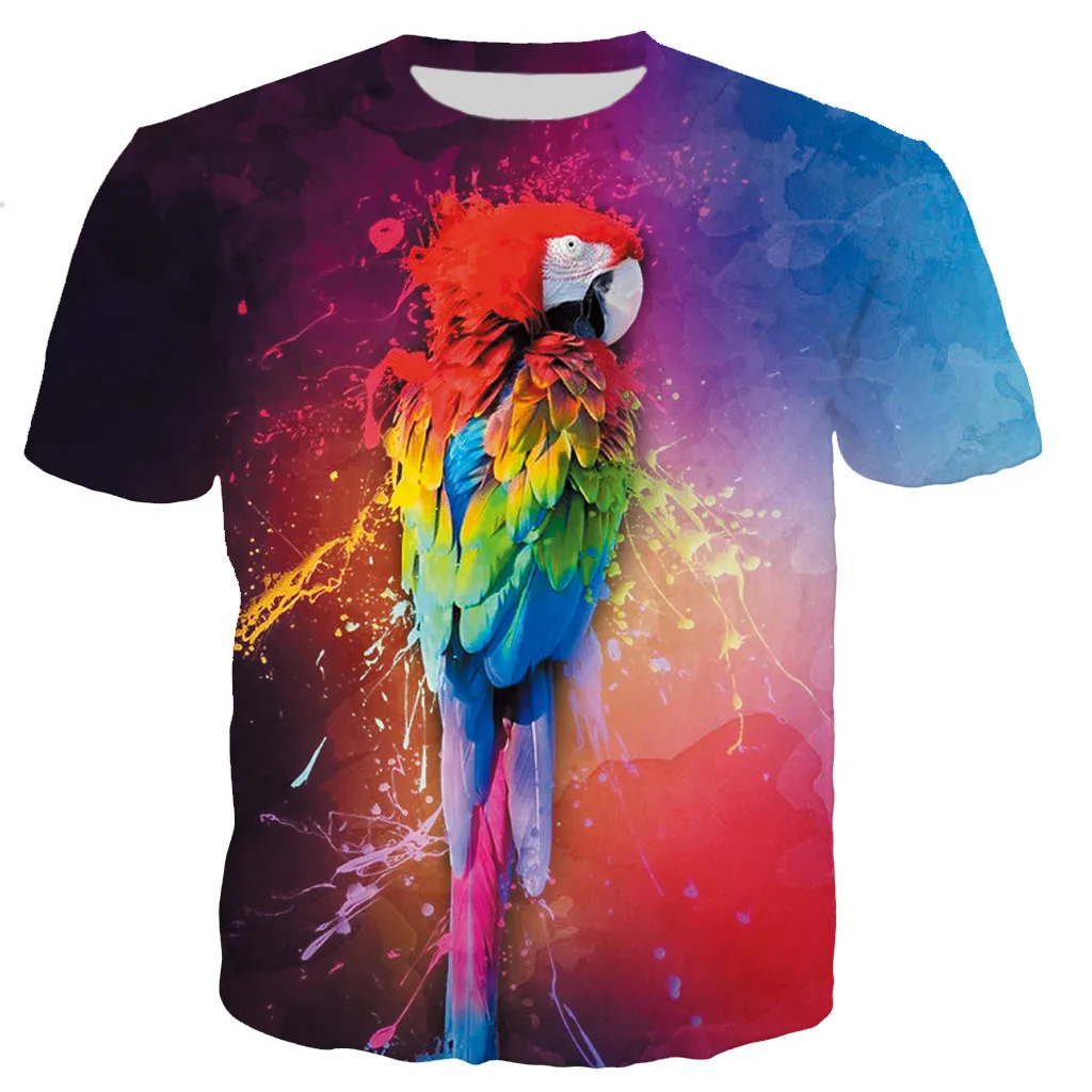 Casual Style T Shirt Streetwear Tee Parrot Men/women New Fashion Cool 3D Printed T-shirts