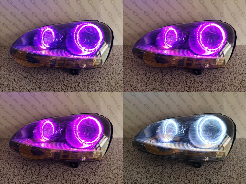 For VOLKSWAGEN VW Golf 5 V Mk5 2004-2009 BT App RF Remote Control Multi-Color Ultra Bright RGB Led Angel Eyes Kit Halo Rings