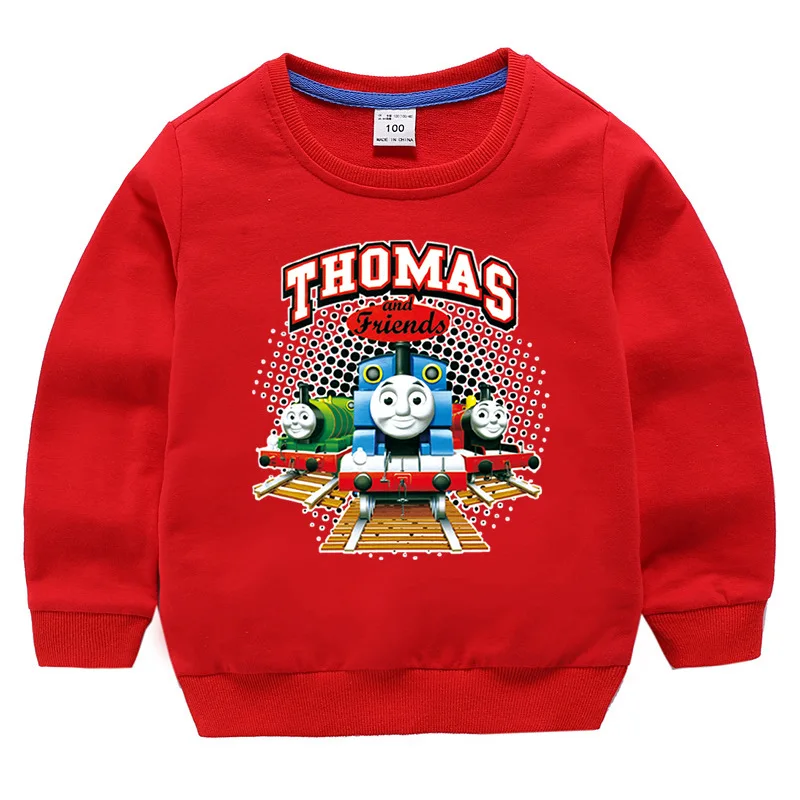 Thomas and Friends new children\'s sweater long-sleeved boy cotton fashion cartoon high-quality shirt round neck bottoming shirt